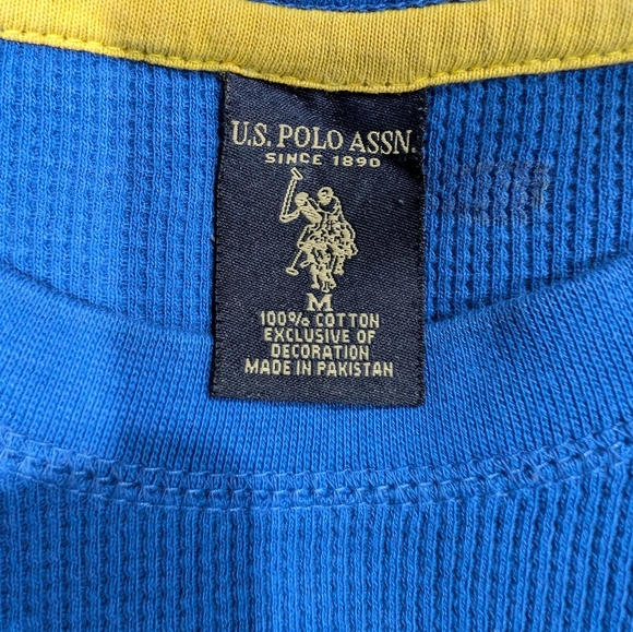 Polo Ralph Lauren Thermal Shirt Men Medium Long Sleeve Blue M - Picture 3 of 3